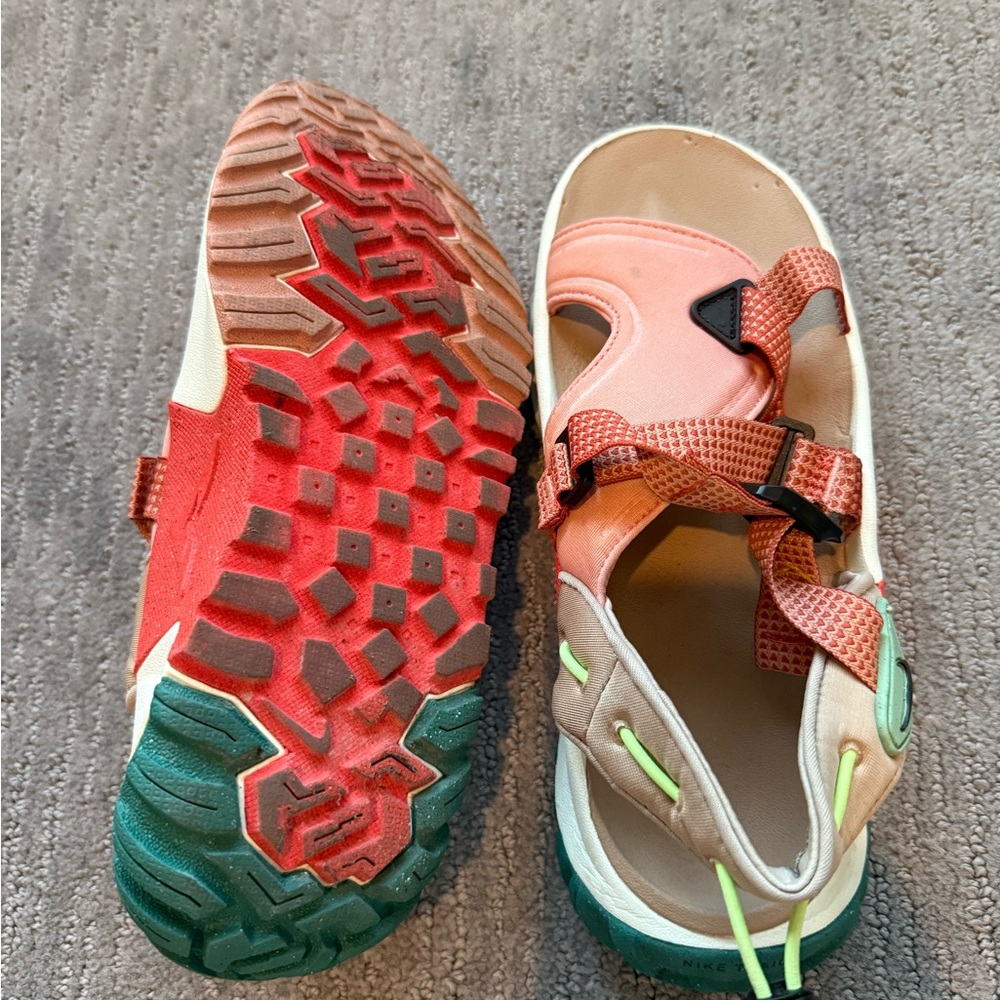 Nike Onetona Coral Beige & Matter Root Pink Sandals with Adjustable Straps - Picture 9 of 10